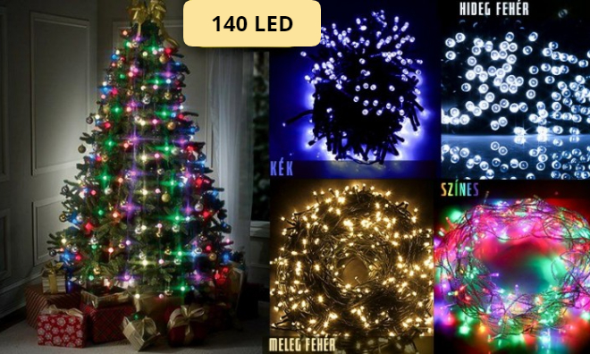 1+1 140 LED karácsonyfa égősor